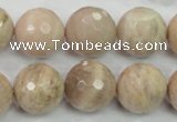 CMS86 15.5 inches 18mm faceted round moonstone gemstone beads