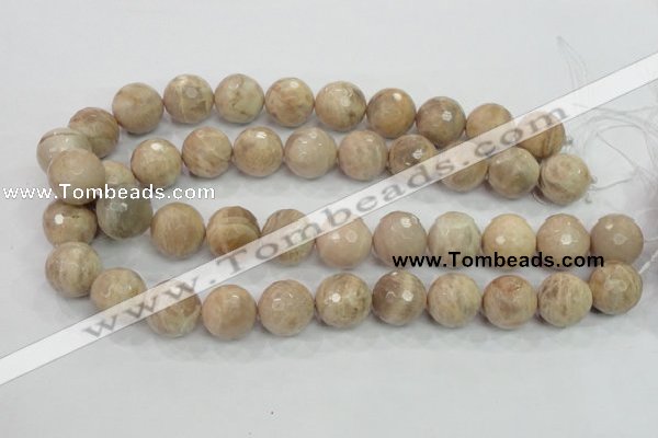 CMS86 15.5 inches 18mm faceted round moonstone gemstone beads