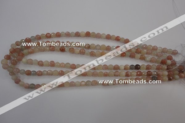 CMS870 15.5 inches 6mm faceted round moonstone gemstone beads