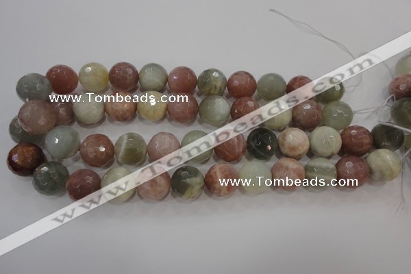 CMS876 15.5 inches 18mm faceted round moonstone gemstone beads