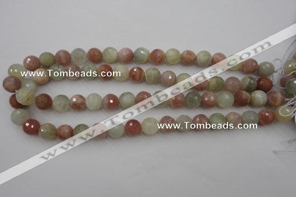 CMS881 15.5 inches 12mm faceted round moonstone gemstone beads