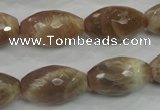 CMS93 15.5 inches 13*22mm faceted rice moonstone gemstone beads