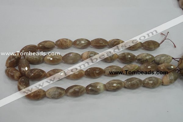 CMS93 15.5 inches 13*22mm faceted rice moonstone gemstone beads