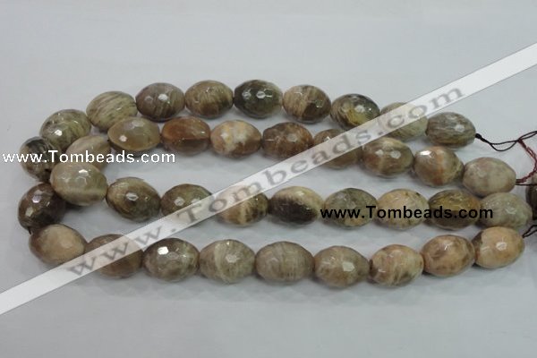 CMS94 15.5 inches 15*20mm faceted rice moonstone gemstone beads