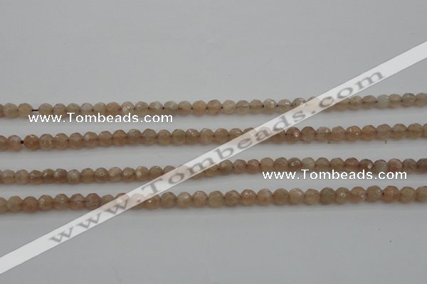 CMS940 15.5 inches 4mm faceted round A grade moonstone gemstone beads