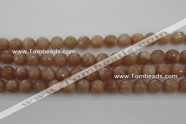 CMS943 15.5 inches 10mm faceted round A grade moonstone gemstone beads