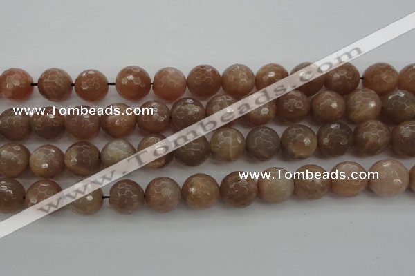 CMS944 15.5 inches 12mm faceted round A grade moonstone gemstone beads