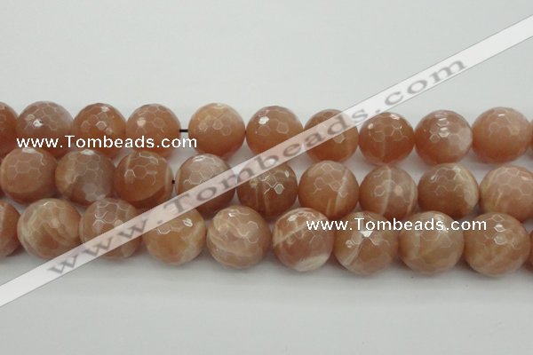 CMS947 15.5 inches 18mm faceted round A grade moonstone gemstone beads