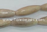 CMS95 15.5 inches 10*30mm faceted rice moonstone gemstone beads