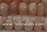 CMS951 15.5 inches 6*10mm faceted rondelle A grade moonstone beads