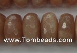 CMS953 15.5 inches 7*14mm faceted rondelle A grade moonstone beads