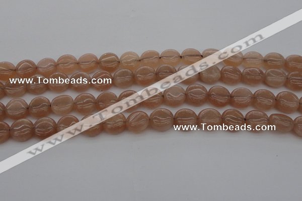 CMS956 15.5 inches 8mm flat round A grade moonstone beads