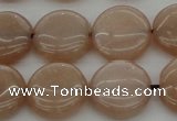 CMS958 15.5 inches 12mm flat round A grade moonstone beads