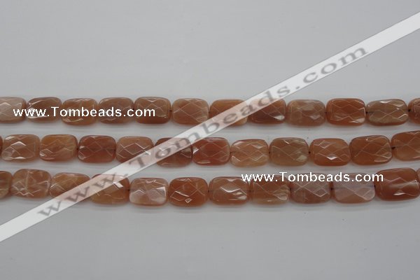 CMS971 15.5 inches 10*14mm faceted rectangle A grade moonstone beads