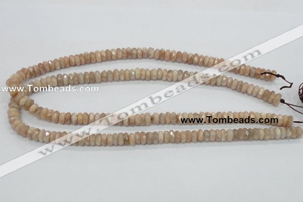 CMS98 15.5 inches 4*8mm faceted rondelle moonstone gemstone beads