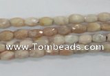 CMS99 15.5 inches 5*7mm faceted rice moonstone gemstone beads