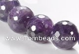 CNA09 16mm faceted round A- grade natural amethyst quartz beads