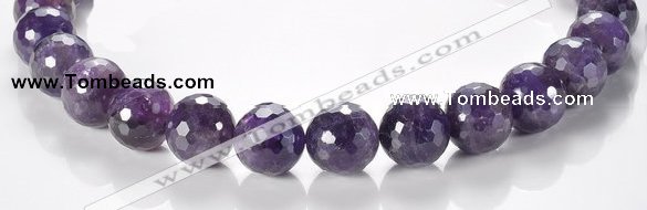 CNA09 16mm faceted round A- grade natural amethyst quartz beads