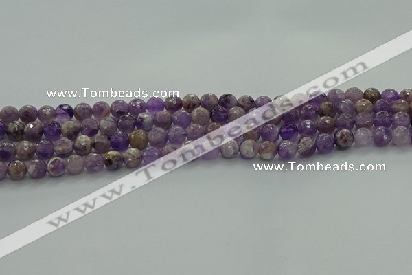 CNA1011 15.5 inches 6mm faceted round dogtooth amethyst beads