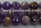 CNA1012 15.5 inches 8mm faceted round dogtooth amethyst beads