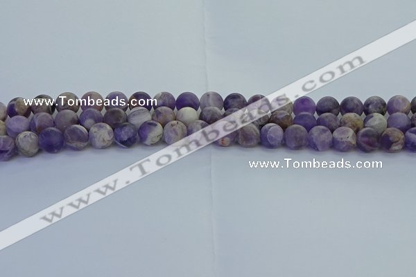 CNA1052 15.5 inches 8mm round matte dogtooth amethyst beads