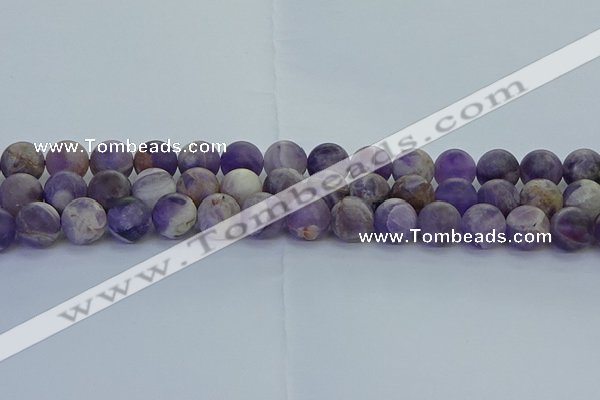 CNA1054 15.5 inches 12mm round matte dogtooth amethyst beads