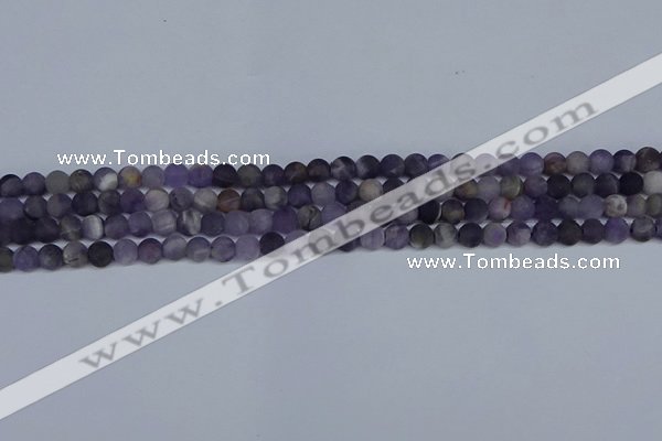 CNA1060 15.5 inches 4mm round matte dogtooth amethyst beads