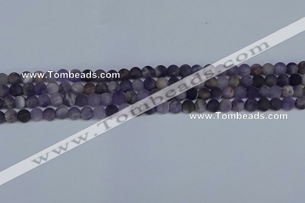 CNA1061 15.5 inches 6mm round matte dogtooth amethyst beads