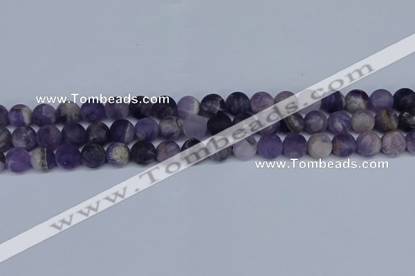 CNA1062 15.5 inches 8mm round matte dogtooth amethyst beads