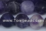 CNA1065 15.5 inches 14mm round matte dogtooth amethyst beads