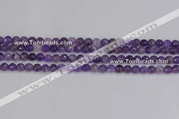 CNA1071 15.5 inches 6mm faceted round dogtooth amethyst beads