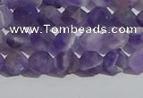 CNA1076 15.5 inches 6mm faceted nuggets matte dogtooth amethyst beads