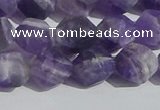 CNA1078 15.5 inches 10mm faceted nuggets matte dogtooth amethyst beads