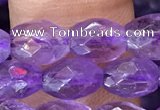 CNA1100 15.5 inches 5*8mm faceted rice amethyst gemstone beads