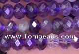 CNA1117 15.5 inches 3*4mm faceted rondelle amethyst beads wholesale