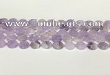 CNA1124 15.5 inches 12mm flat round natural lavender amethyst beads