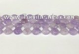 CNA1126 15.5 inches 14mm flat round natural lavender amethyst beads