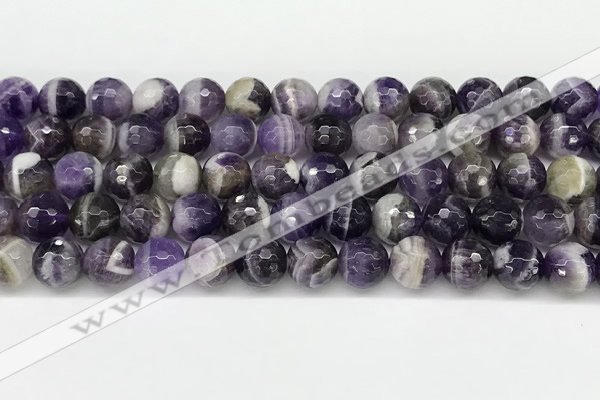 CNA1163 15.5 inches 10mm faceted round natural dogtooth amethyst beads