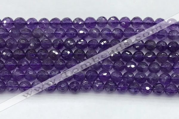 CNA1171 15.5 inches 6mm faceted round natural amethyst beads