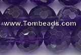 CNA1173 15.5 inches 10mm faceted round natural amethyst beads