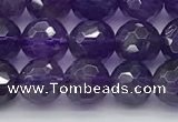 CNA1175 15.5 inches 6mm faceted round natural amethyst beads