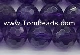 CNA1176 15.5 inches 8mm faceted round natural amethyst beads