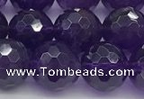 CNA1177 15.5 inches 10mm faceted round natural amethyst beads