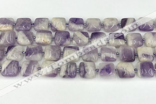 CNA1183 15.5 inches 14*14mm square amethyst beads wholesale