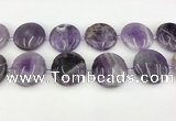 CNA1196 15.5 inches 40mm flat round amethyst beads wholesale