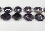 CNA1198 15.5 inches 30*40mm freeform amethyst beads wholesale