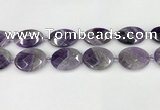 CNA1207 15.5 inches 20*30mm - 22*30mm faceted oval amethyst beads