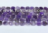 CNA1215 15.5 inches 10mm faceted square amethyst beads