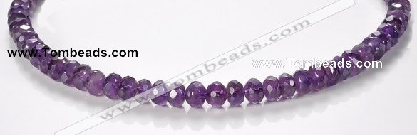 CNA20 5*8mm faceted roundel A- grade natural amethyst beads