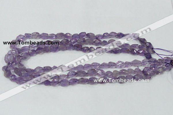 CNA200 15.5 inches 8*14mm faceted nugget natural amethyst beads